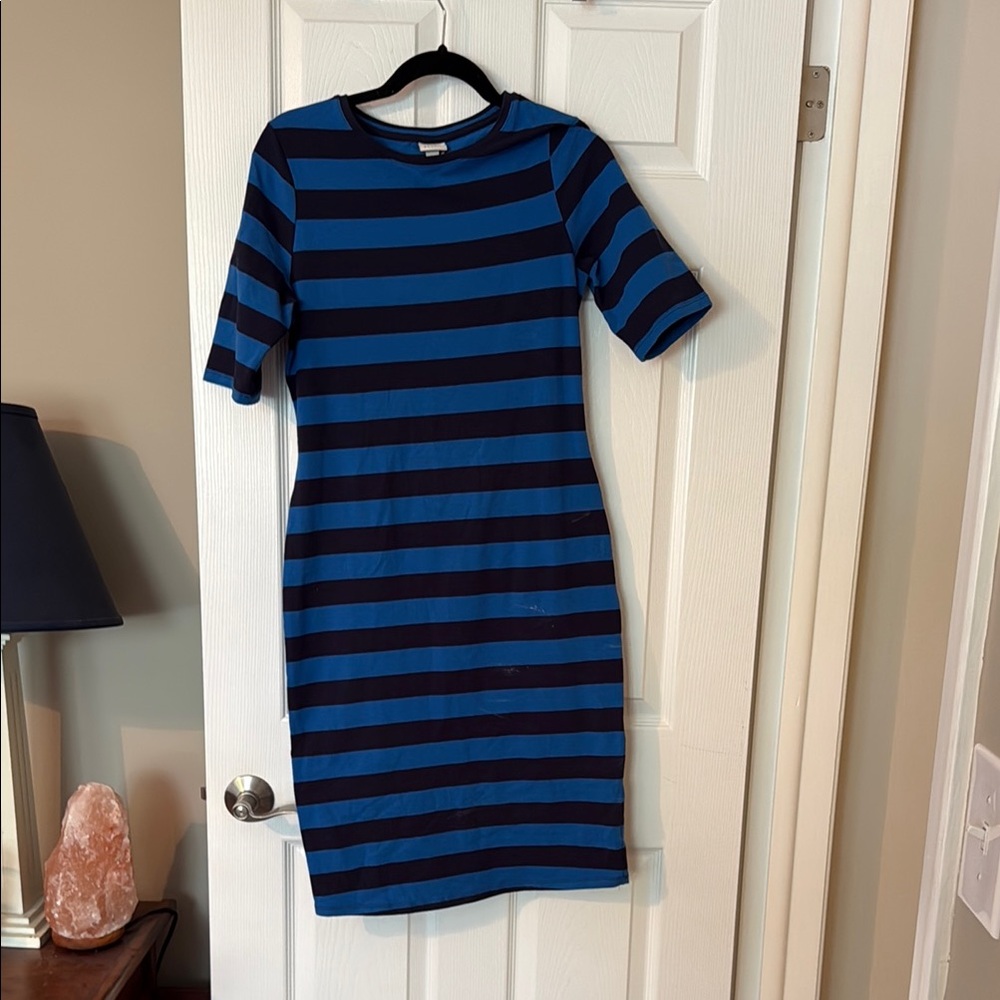 A New Day Black and Blue Sheath Midi Dress